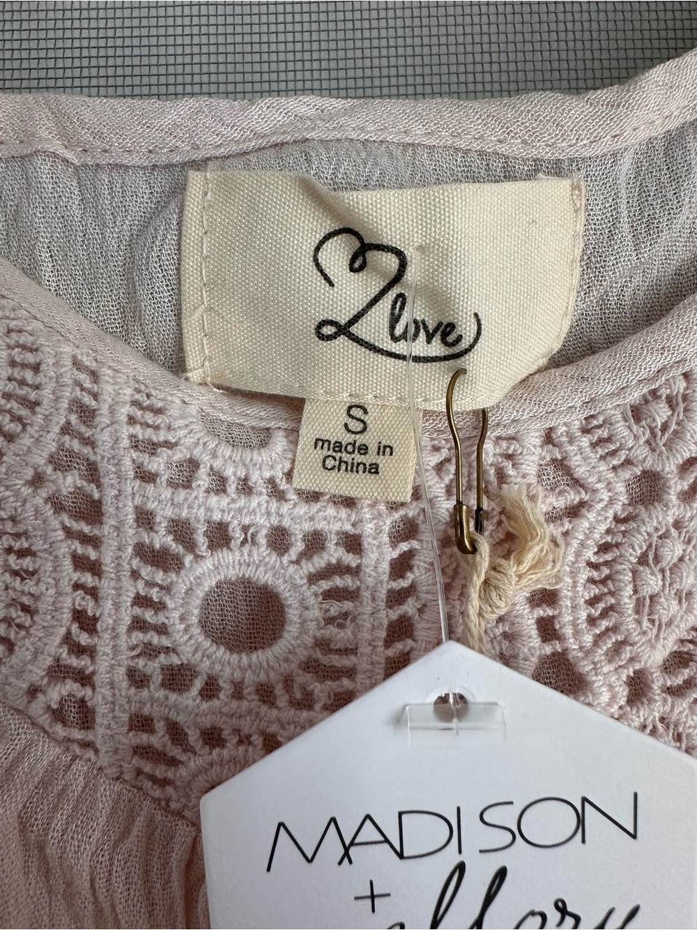 Love Brand Blush Pink Lace Trimmed Top - Picture 5 of 8